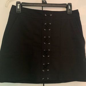 Black lace up skirt